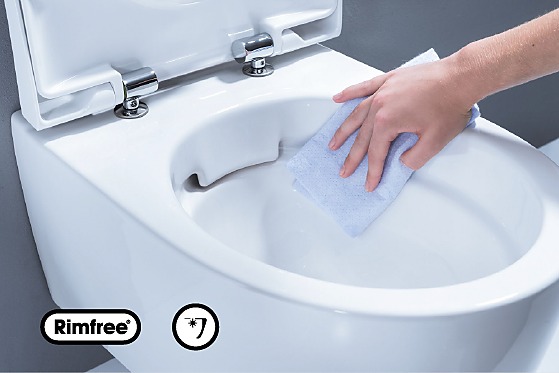 吉博力 Rimfree 实心座圈，一擦即净